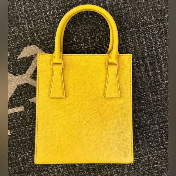 NWT Prada Saffiano Sunny Yellow Mini Tote - Picture 11 of 12